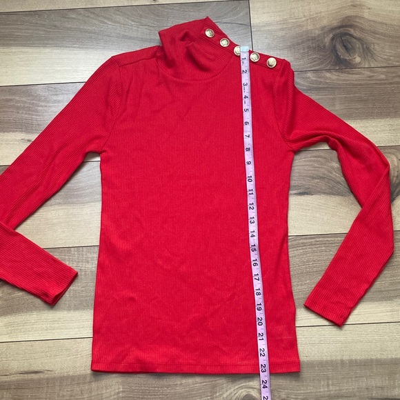 J Crew Vintage Ribbed Turleneck Gold Buttons - Picture 7 of 11